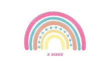 Carica l&#39;immagine nel visualizzatore di Gallery, Boho Rainbow embroidery design - Colorful Rainbow embroidery designs machine embroidery pattern - Baby girl embroidery file - pes download
