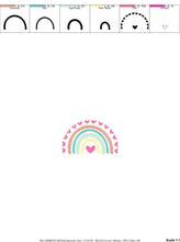 Load image into Gallery viewer, Boho Rainbow embroidery design - Colorful Rainbow with hearts embroidery designs machine embroidery pattern - Girl design - instant download
