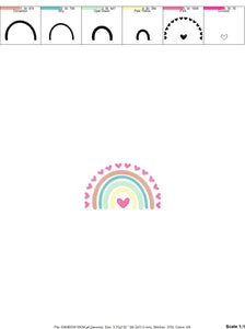 Boho Rainbow embroidery design - Colorful Rainbow with hearts embroidery designs machine embroidery pattern - Girl design - instant download