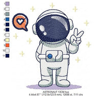 Load image into Gallery viewer, Astronaut embroidery designs - Baby boy embroidery design machine embroidery pattern - Space embroidery file Star Rocket - instant download
