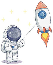 Carica l&#39;immagine nel visualizzatore di Gallery, Astronaut embroidery designs - Baby boy embroidery design machine embroidery pattern - instant download - Space embroidery file Star Rocket
