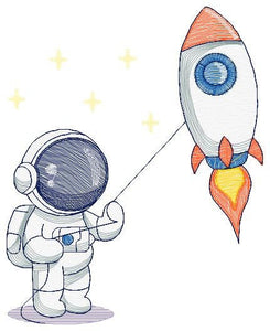 Astronaut embroidery designs - Baby boy embroidery design machine embroidery pattern - instant download - Space embroidery file Star Rocket