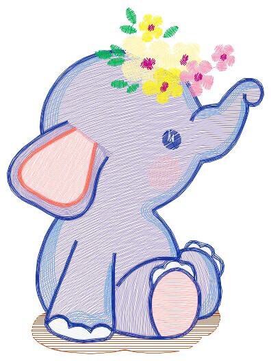 Elephant embroidery designs - Animal embroidery design machine embroidery pattern - Baby girl embroidery file - kid embroidery Towel pillow Marcia Embroidery