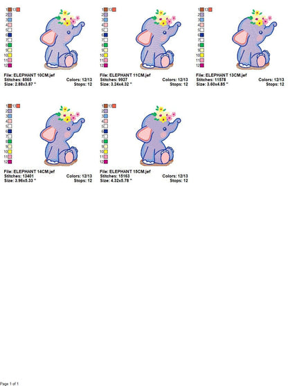 Elephant embroidery designs - Animal embroidery design machine embroidery pattern - Baby girl embroidery file - kid embroidery Towel pillow Marcia Embroidery