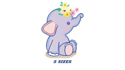 Elephant embroidery designs - Animal embroidery design machine embroidery pattern - Baby girl embroidery file - kid embroidery Towel pillow Marcia Embroidery