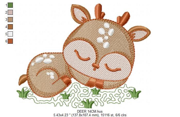 Deer embroidery design - Animal embroidery designs machine embroidery pattern - Florest embroidery file - Baby boy embroidery  Woodland pes
