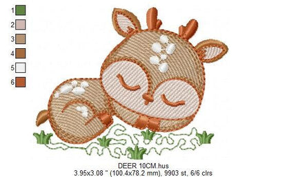 Deer embroidery design - Animal embroidery designs machine embroidery pattern - Florest embroidery file - Baby boy embroidery  Woodland pes