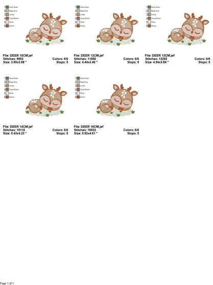 Deer embroidery design - Animal embroidery designs machine embroidery pattern - Florest embroidery file - Baby boy embroidery  Woodland pes
