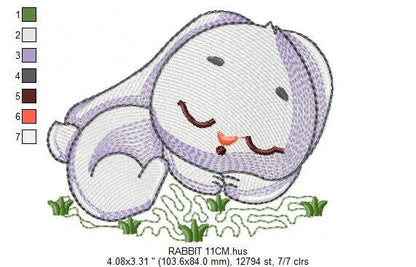 Sleeping bunny embroidery design - Baby girl embroidery designs machine embroidery pattern - Newborn embroidery file Nursery Maternity pes Marcia Embroidery