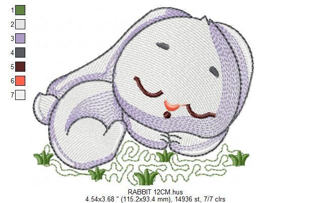 Sleeping bunny embroidery design - Baby girl embroidery designs machine embroidery pattern - Newborn embroidery file Nursery Maternity pes Marcia Embroidery