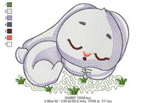 Charger l&#39;image dans la galerie, Sleeping bunny embroidery design - Baby girl embroidery designs machine embroidery pattern - Newborn embroidery file Nursery Maternity pes
