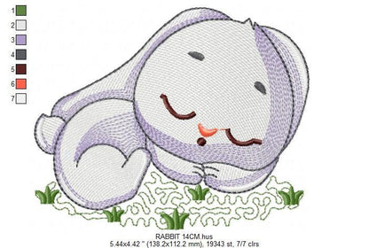 Sleeping bunny embroidery design - Baby girl embroidery designs machine embroidery pattern - Newborn embroidery file Nursery Maternity pes Marcia Embroidery