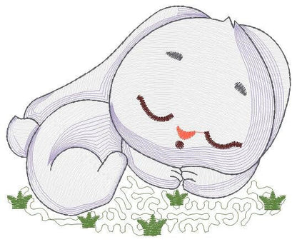 Sleeping bunny embroidery design - Baby girl embroidery designs machine embroidery pattern - Newborn embroidery file Nursery Maternity pes Marcia Embroidery