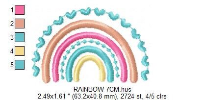 Boho Rainbow embroidery design - Colorful Rainbow embroidery designs machine embroidery pattern - Baby girl embroidery file - Batik hearts Marcia Embroidery