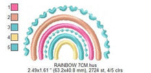 Cargar imagen en el visor de la galería, Boho Rainbow embroidery design - Colorful Rainbow embroidery designs machine embroidery pattern - Baby girl embroidery file - Batik hearts
