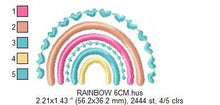 Load image into Gallery viewer, Boho Rainbow embroidery design - Colorful Rainbow embroidery designs machine embroidery pattern - Baby girl embroidery file - Batik hearts
