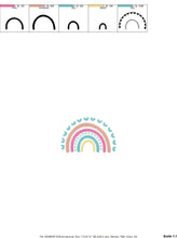 Load image into Gallery viewer, Boho Rainbow embroidery design - Colorful Rainbow embroidery designs machine embroidery pattern - Baby girl embroidery file - Batik hearts
