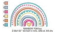 Load image into Gallery viewer, Boho Rainbow embroidery design - Colorful Rainbow embroidery designs machine embroidery pattern - Baby girl embroidery file - Batik hearts
