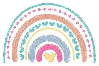 Boho Rainbow embroidery design - Colorful Rainbow embroidery designs machine embroidery pattern - Baby girl embroidery file - Batik hearts Marcia Embroidery