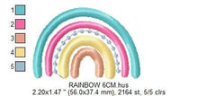 Load image into Gallery viewer, Boho Rainbow embroidery design - Colorful Rainbow embroidery designs machine embroidery pattern - Baby girl embroidery file - Batik hearts
