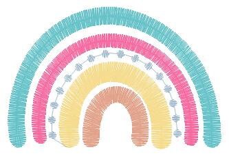 Boho Rainbow embroidery design - Colorful Rainbow embroidery designs machine embroidery pattern - Baby girl embroidery file - Batik hearts - Marcia Embroidery