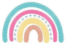 Load image into Gallery viewer, Boho Rainbow embroidery design - Colorful Rainbow embroidery designs machine embroidery pattern - Baby girl embroidery file - Batik hearts
