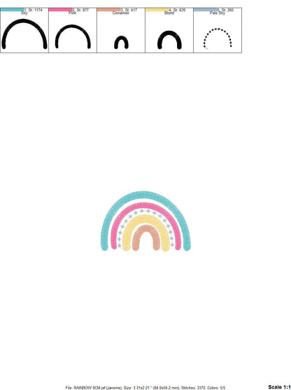 Boho Rainbow embroidery design - Colorful Rainbow embroidery designs machine embroidery pattern - Baby girl embroidery file - Batik hearts - Marcia Embroidery