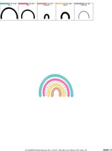 Carica l&#39;immagine nel visualizzatore di Gallery, Boho Rainbow embroidery design - Colorful Rainbow embroidery designs machine embroidery pattern - Baby girl embroidery file - Batik hearts
