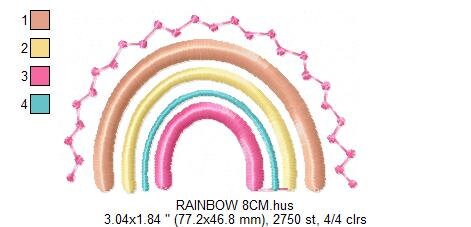 Boho Rainbow embroidery design - Colorful Rainbow embroidery designs machine embroidery pattern - Baby girl embroidery file - Batik hearts Marcia Embroidery