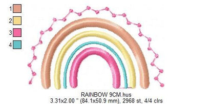Boho Rainbow embroidery design - Colorful Rainbow embroidery designs machine embroidery pattern - Baby girl embroidery file - Batik hearts Marcia Embroidery