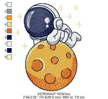 Cargar imagen en el visor de la galería, Astronaut embroidery designs - Baby boy embroidery design machine embroidery pattern - instant download - Moon embroidery file Space Earth
