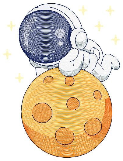 Astronaut embroidery designs - Baby boy embroidery design machine embroidery pattern - instant download - Moon embroidery file Space Earth