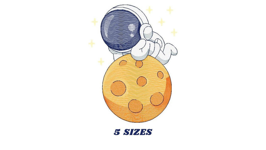 Astronaut embroidery designs - Baby boy embroidery design machine embroidery pattern - instant download - Moon embroidery file Space Earth