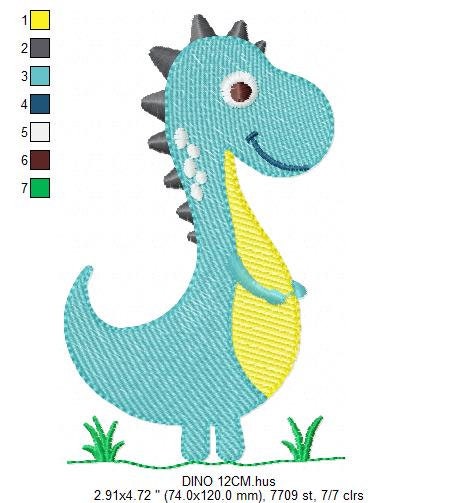 Dinosaur embroidery designs - Dino embroidery design machine embroidery pattern - Tyrannosaurus embroidery file T rex - instant download pes