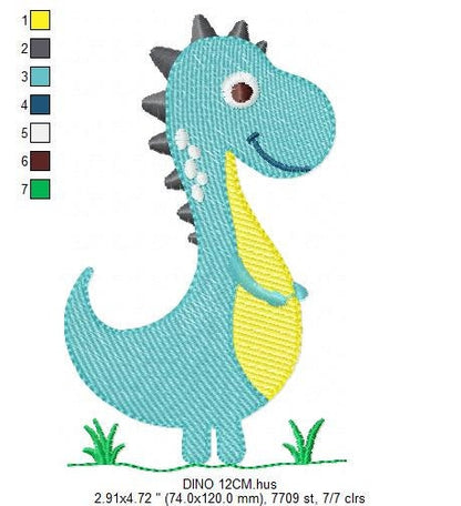 Dinosaur embroidery designs - Dino embroidery design machine embroidery pattern - Tyrannosaurus embroidery file T rex - instant download pes