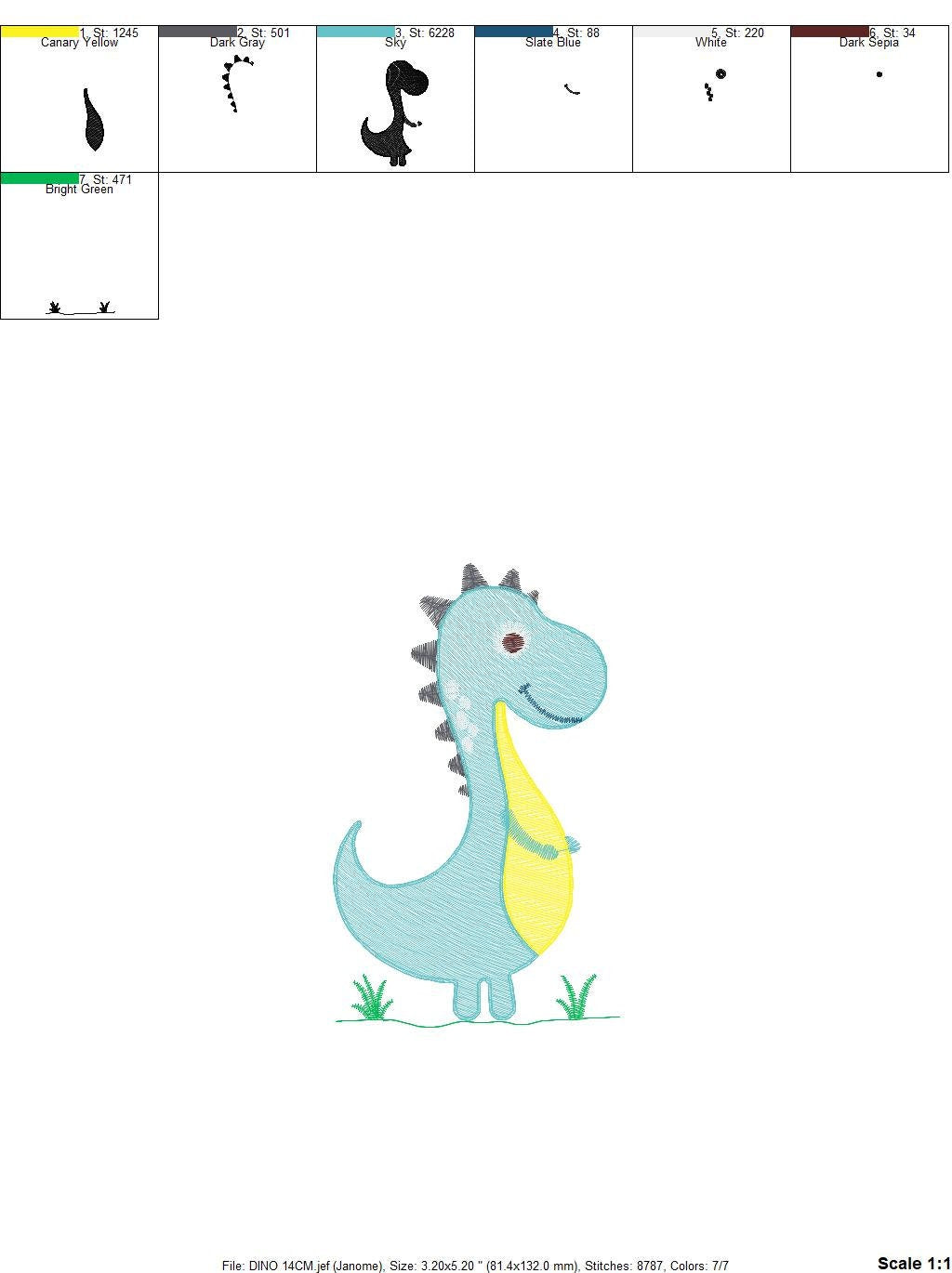 Dinosaur embroidery designs - Dino embroidery design machine embroidery pattern - Tyrannosaurus embroidery file T rex - instant download pes