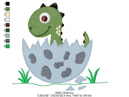 Dinosaur embroidery designs - Dino in egg machine pattern - Baby Boy Dragon file - Dinosaur egg - Instant digital download pes jef dst hus Marcia Embroidery