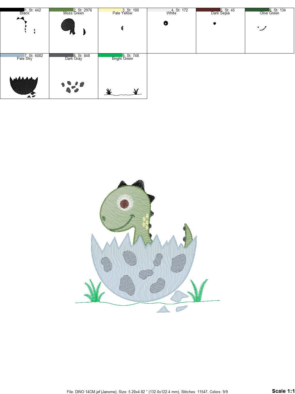 Dinosaur embroidery designs - Dino in egg machine pattern - Baby Boy Dragon file - Dinosaur egg - Instant digital download pes jef dst hus Marcia Embroidery