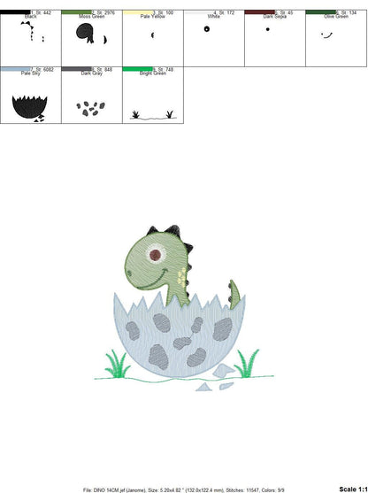 Dinosaur embroidery designs - Dino in egg machine pattern - Baby Boy Dragon file - Dinosaur egg - Instant digital download pes jef dst hus Marcia Embroidery