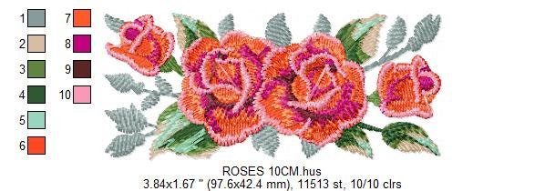 Roses embroidery designs - Flower embroidery design machine embroidery pattern - Floral embroidery file - instant embroidery download pes - Marcia Embroidery