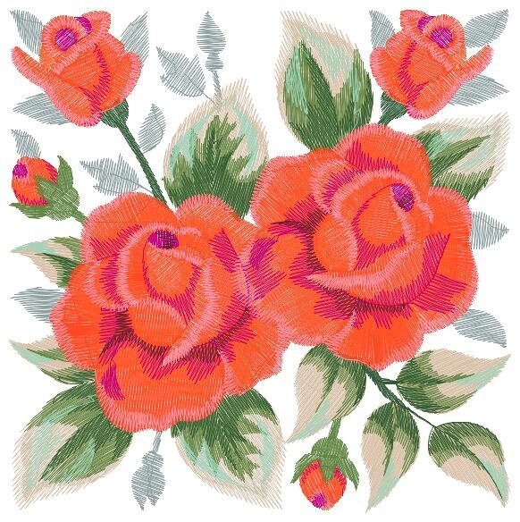 Roses embroidery designs - Floral Towel embroidery design machine embroidery pattern - Rose embroidery file flowers - instant download pes Marcia Embroidery