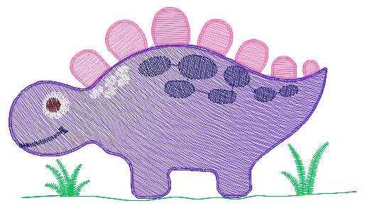 Dinosaur embroidery designs - Dino embroidery design machine embroidery pattern - Stegosaurus embroidery file - baby boy instant download