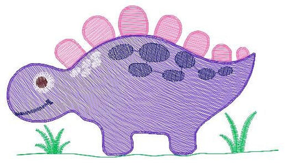 Dinosaur embroidery designs - Dino embroidery design machine embroidery pattern - Stegosaurus embroidery file - baby boy instant download