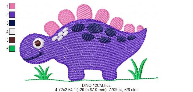 Dinosaur embroidery designs - Dino embroidery design machine embroidery pattern - Stegosaurus embroidery file - baby boy instant download
