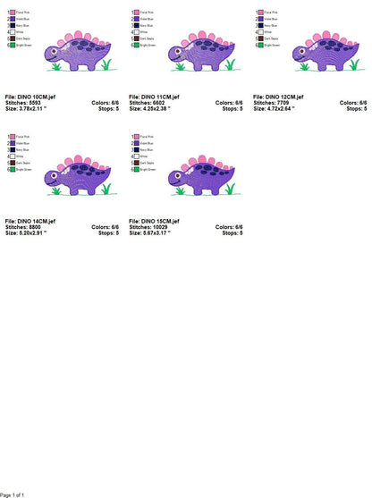 Dinosaur embroidery designs - Dino embroidery design machine embroidery pattern - Stegosaurus embroidery file - baby boy instant download