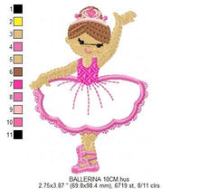 Charger l&#39;image dans la galerie, Ballerina embroidery designs - Ballet embroidery design machine embroidery pattern - Ballerina applique design -  instant download pes jef
