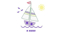 Load image into Gallery viewer, Boat embroidery designs - Sailboat embroidery design machine embroidery pattern - Nautical embroidery file instant digital download pes jef
