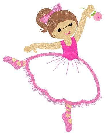 Ballerina embroidery designs - Ballet embroidery design machine embroidery pattern - Baby girl embroidery file - instant digital download