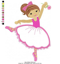 Carica l&#39;immagine nel visualizzatore di Gallery, Ballerina embroidery designs - Ballet embroidery design machine embroidery pattern - Baby girl embroidery file - instant digital download
