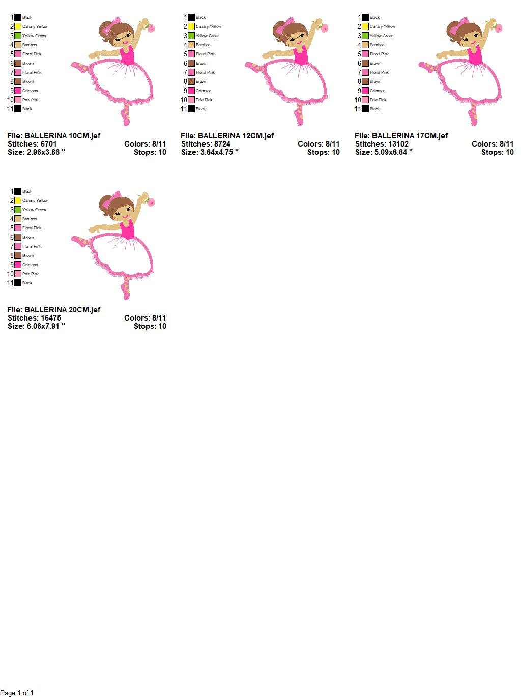 Ballerina embroidery designs - Ballet embroidery design machine embroidery pattern - Baby girl embroidery file - instant digital download